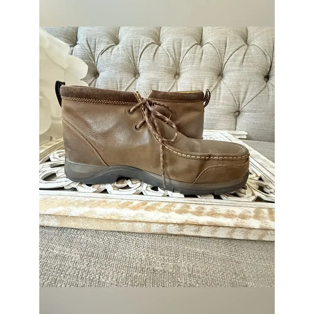 Ariat Composite Toe Brown Leather Men's Chukka Work Shoes Boots 11 Wide